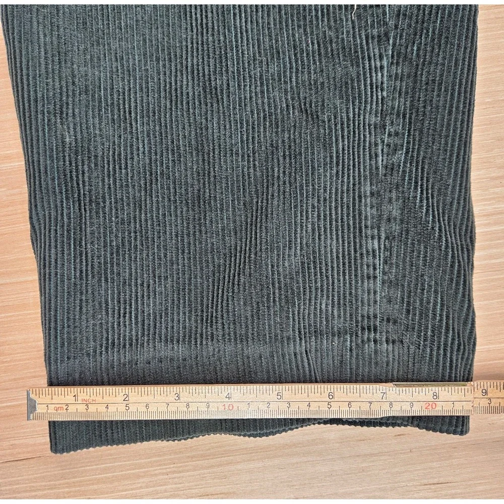 LL Bean Corduroy Pants Mens 38x29.5 Green Classic Fit Pleated Cotton Casual